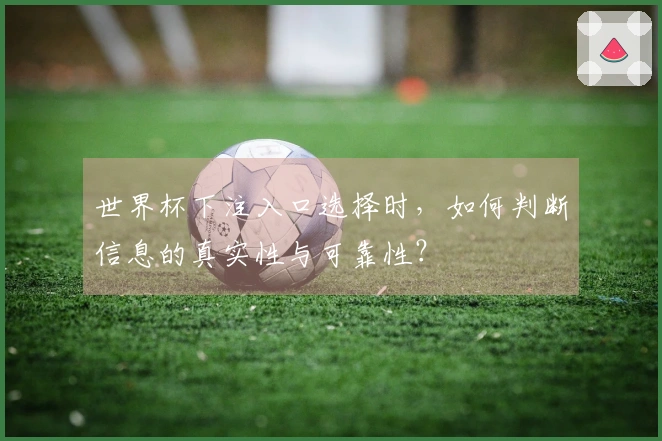 世界杯下注入口选择时，如何判断信息的真实性与可靠性？